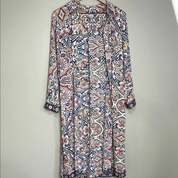 Chicos Long Paisley Cardigan Women’s 0 (us 4/6) - Picture 11 of 12